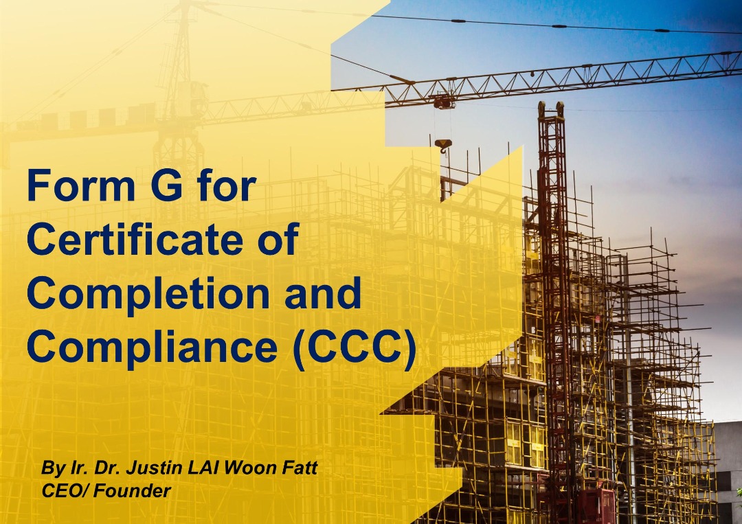 Form G for Certificate of Completion and Compliance (CCC)