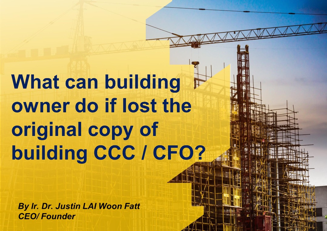 What Can Building Owner Do If Lost The Original Copy Of Building CCC / CFO